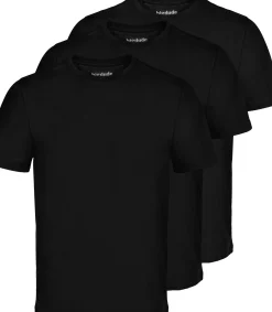 Bigdude 3 Pack Plain T-Shirts Black