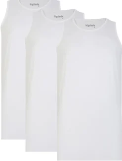Bigdude 3 Pack Plain Vests White