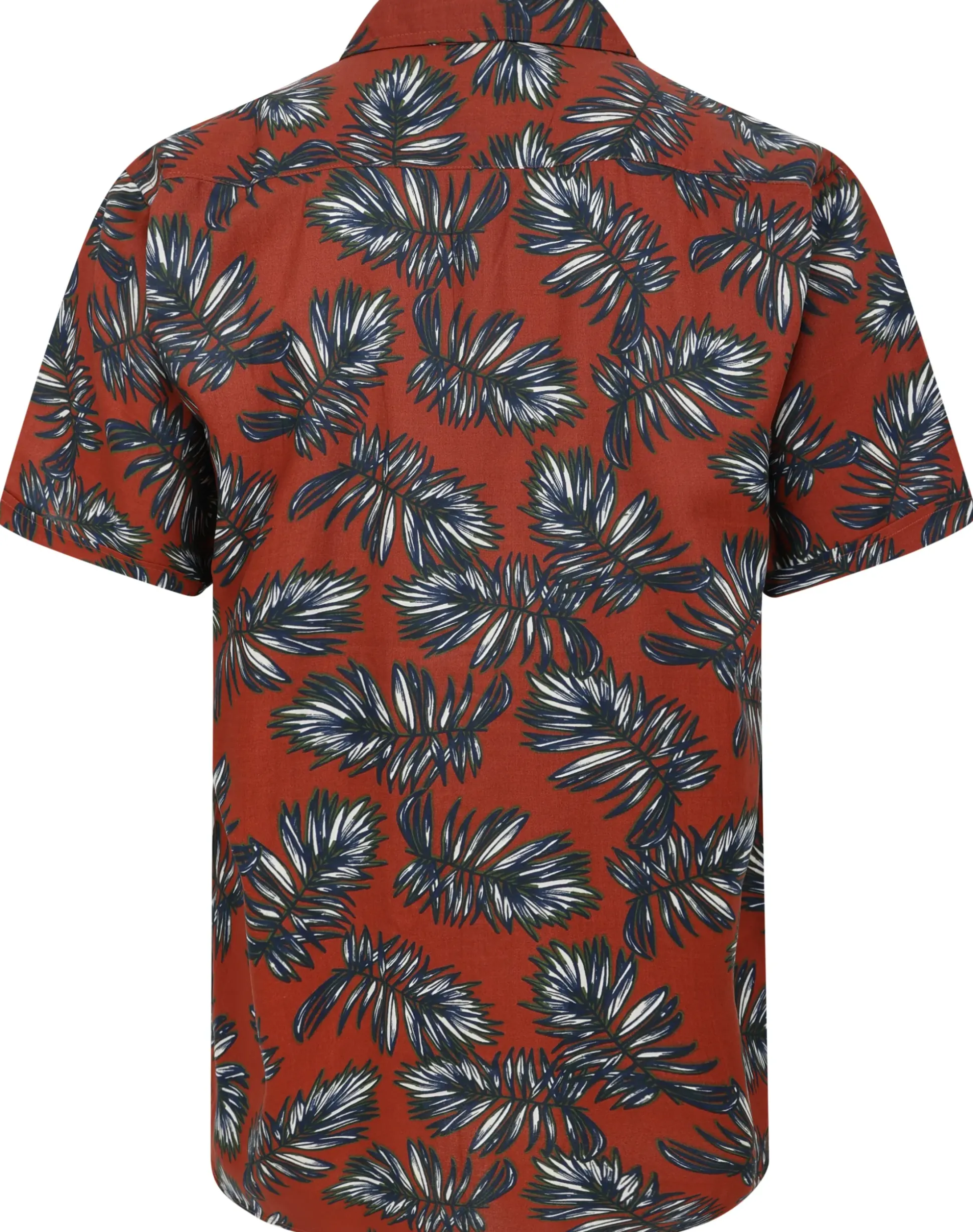 Bigdude Palm Leaves Viscose Relaxed Collar Shirt Pepper Red
