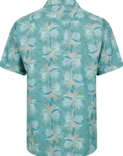 Bigdude Palms Viscose Relaxed Collar Shirt Green