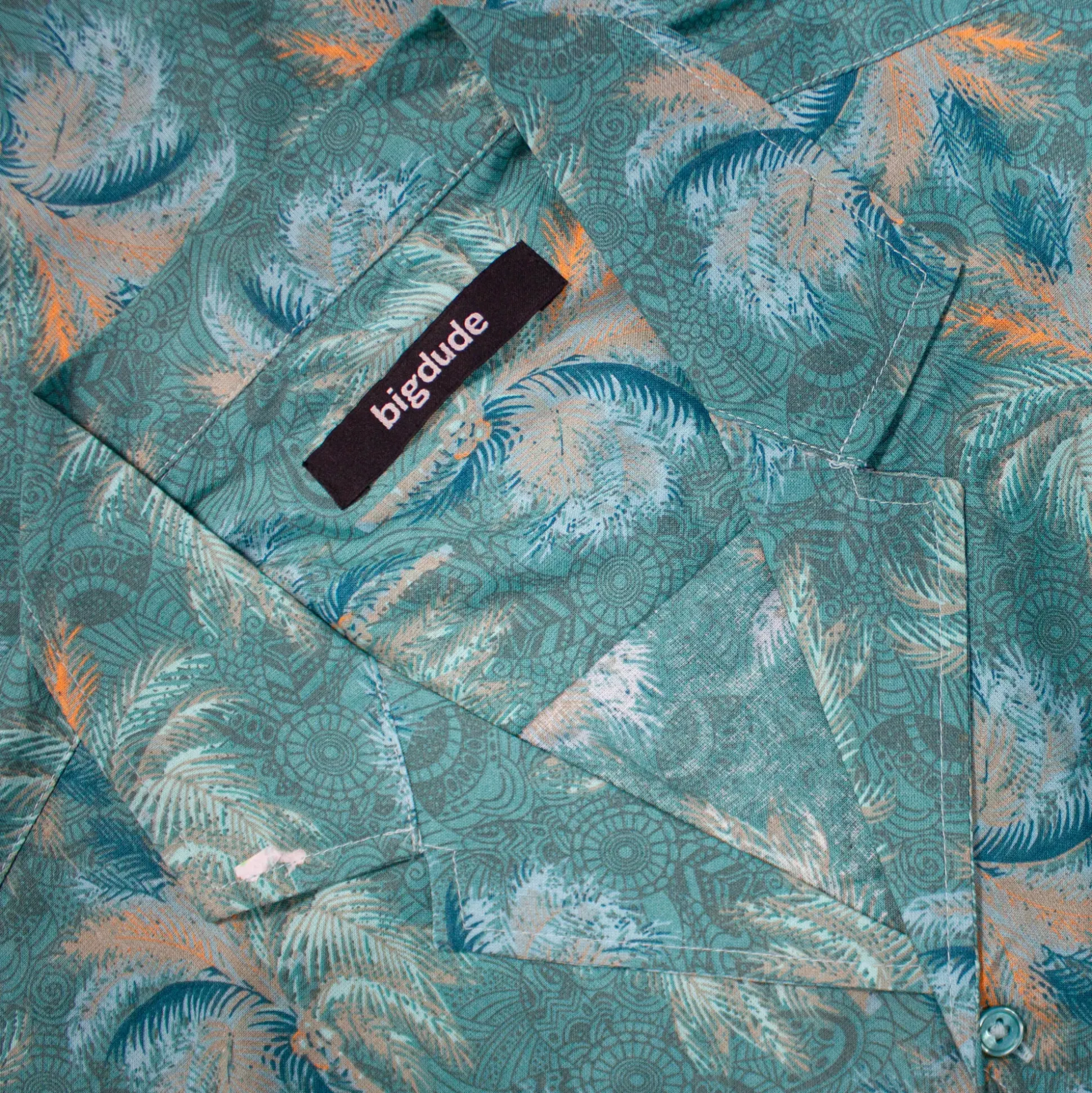 Bigdude Palms Viscose Relaxed Collar Shirt Green