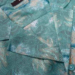 Bigdude Palms Viscose Relaxed Collar Shirt Green