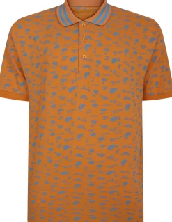 Bigdude Palm Tree Polo Apricot