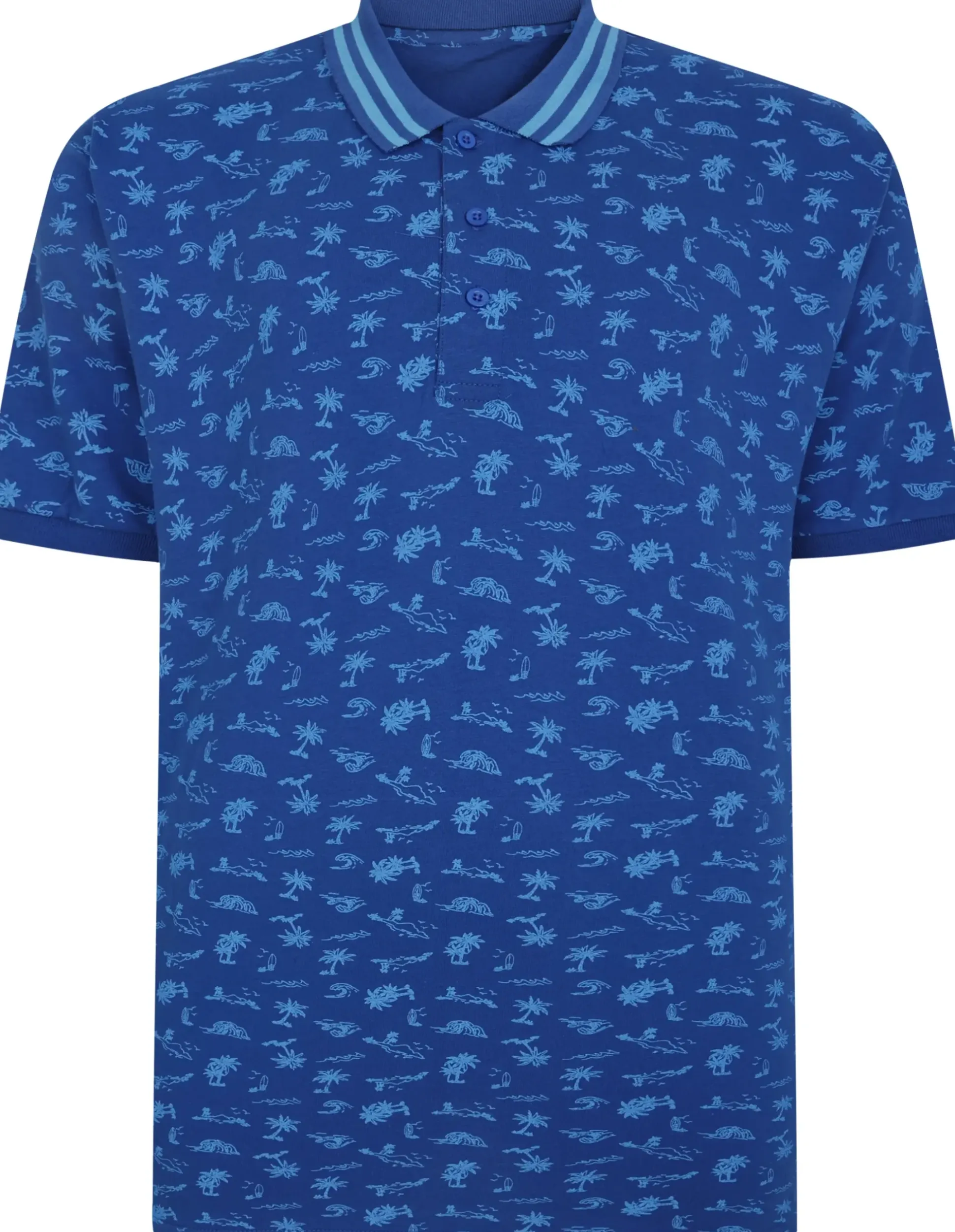 Bigdude Palm Tree Polo Deep Blue
