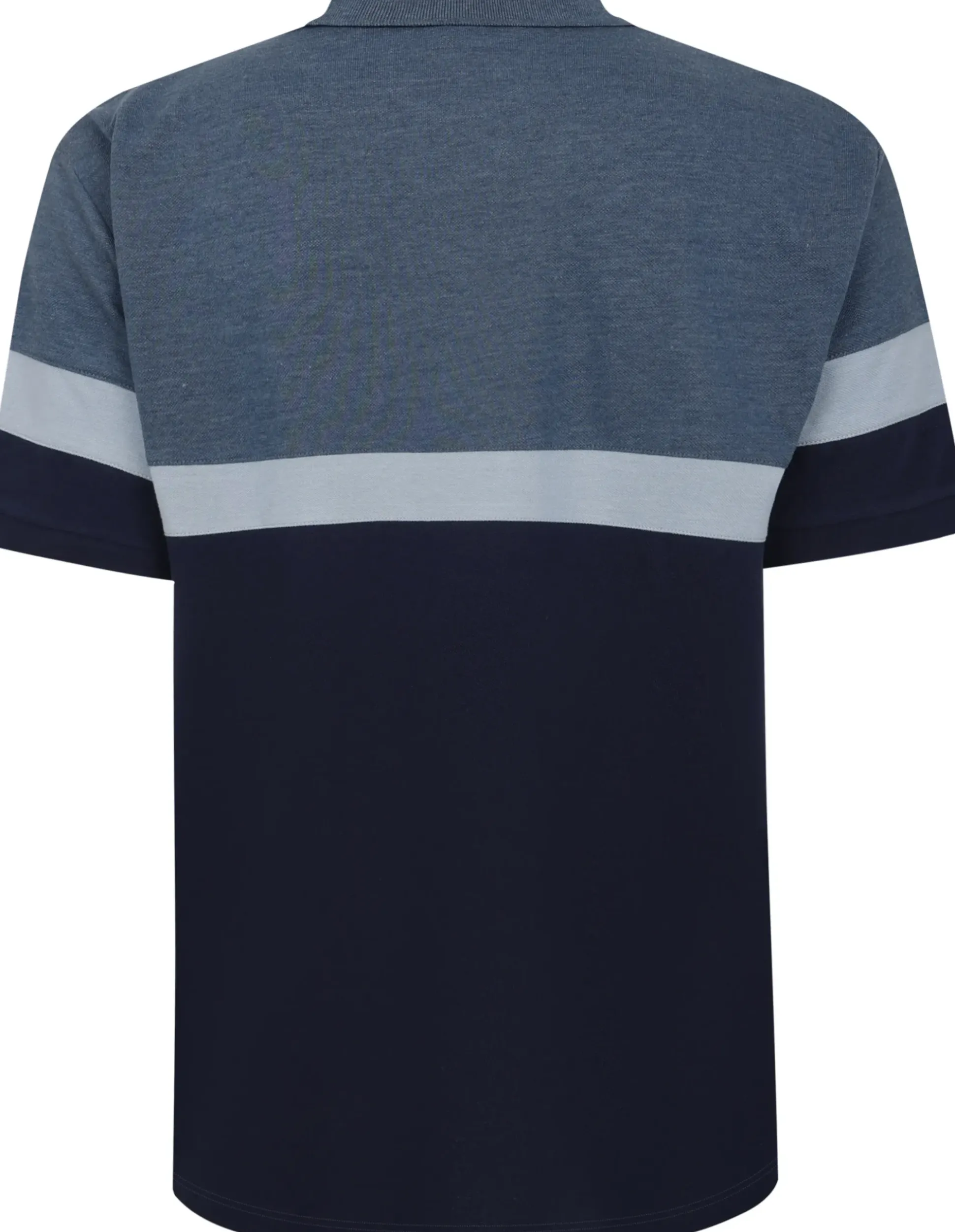Bigdude Pique Colour Block Polo Shirt Denim
