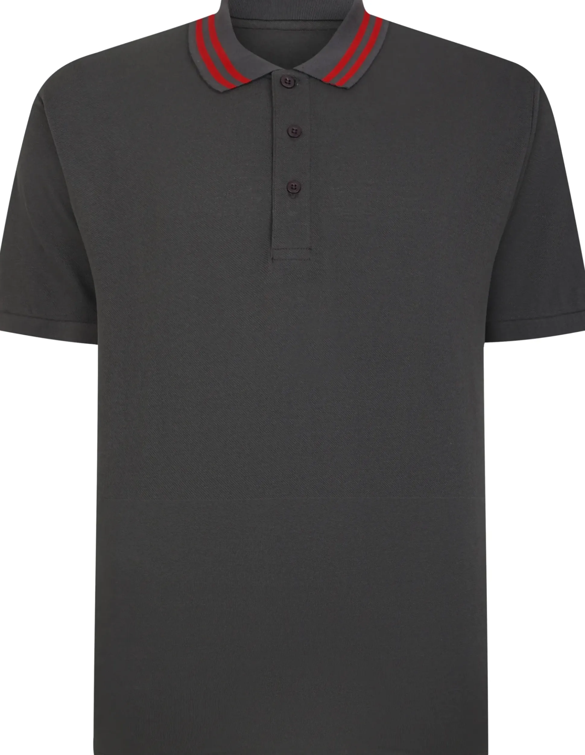 Bigdude Pique Polo With Chunky Tipping Charcoal