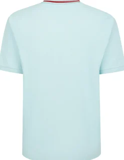 Bigdude Pique Polo With Chunky Tipping Turquoise Tall