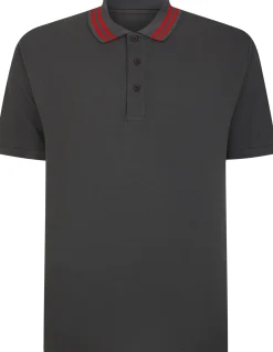 Bigdude Pique Polo With Chunky Tipping Charcoal Tall