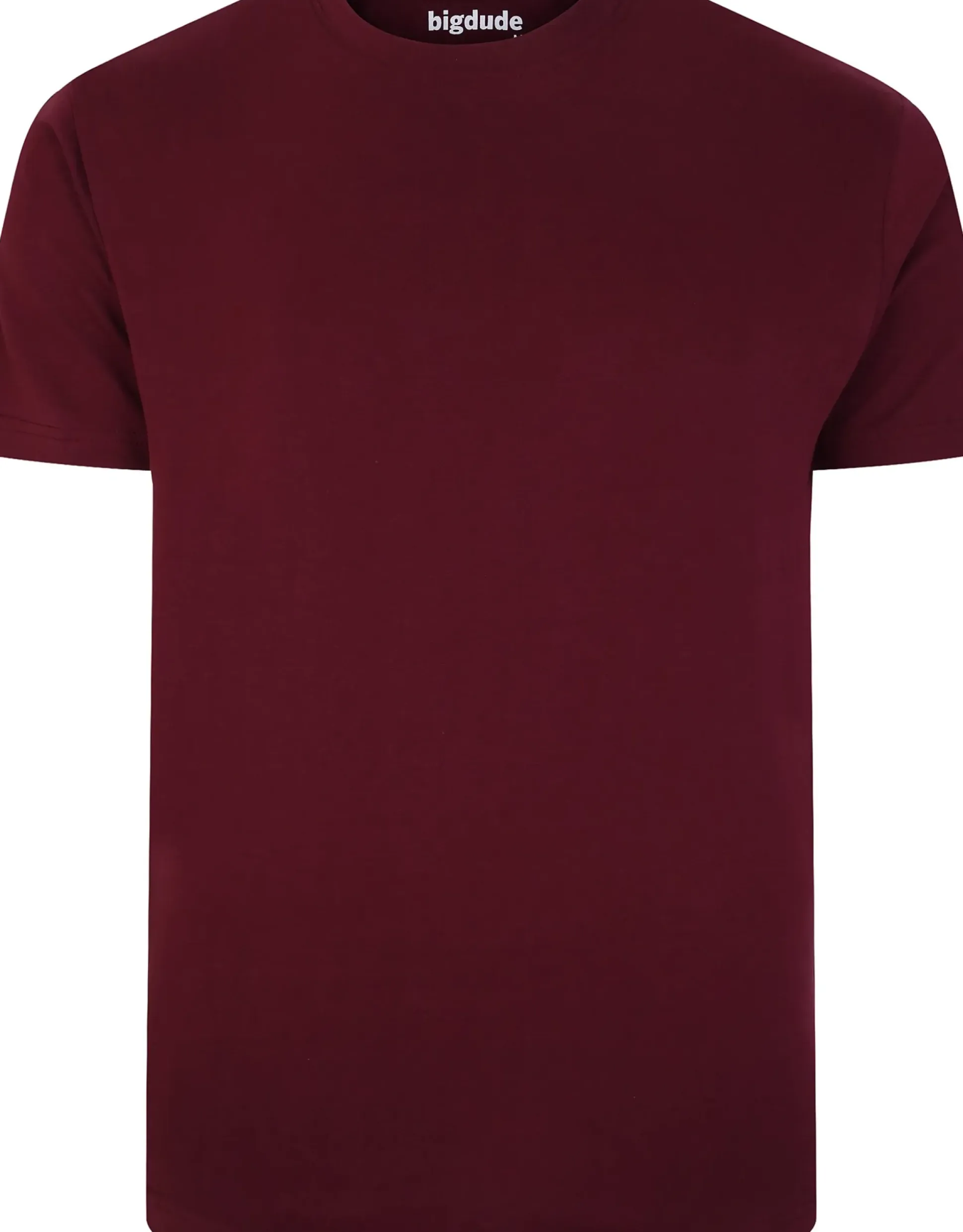 Bigdude Plain Crew Neck T-Shirt Burgundy