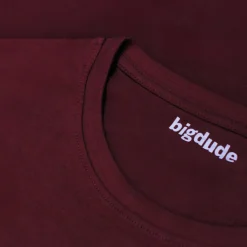 Bigdude Plain Crew Neck T-Shirt Burgundy