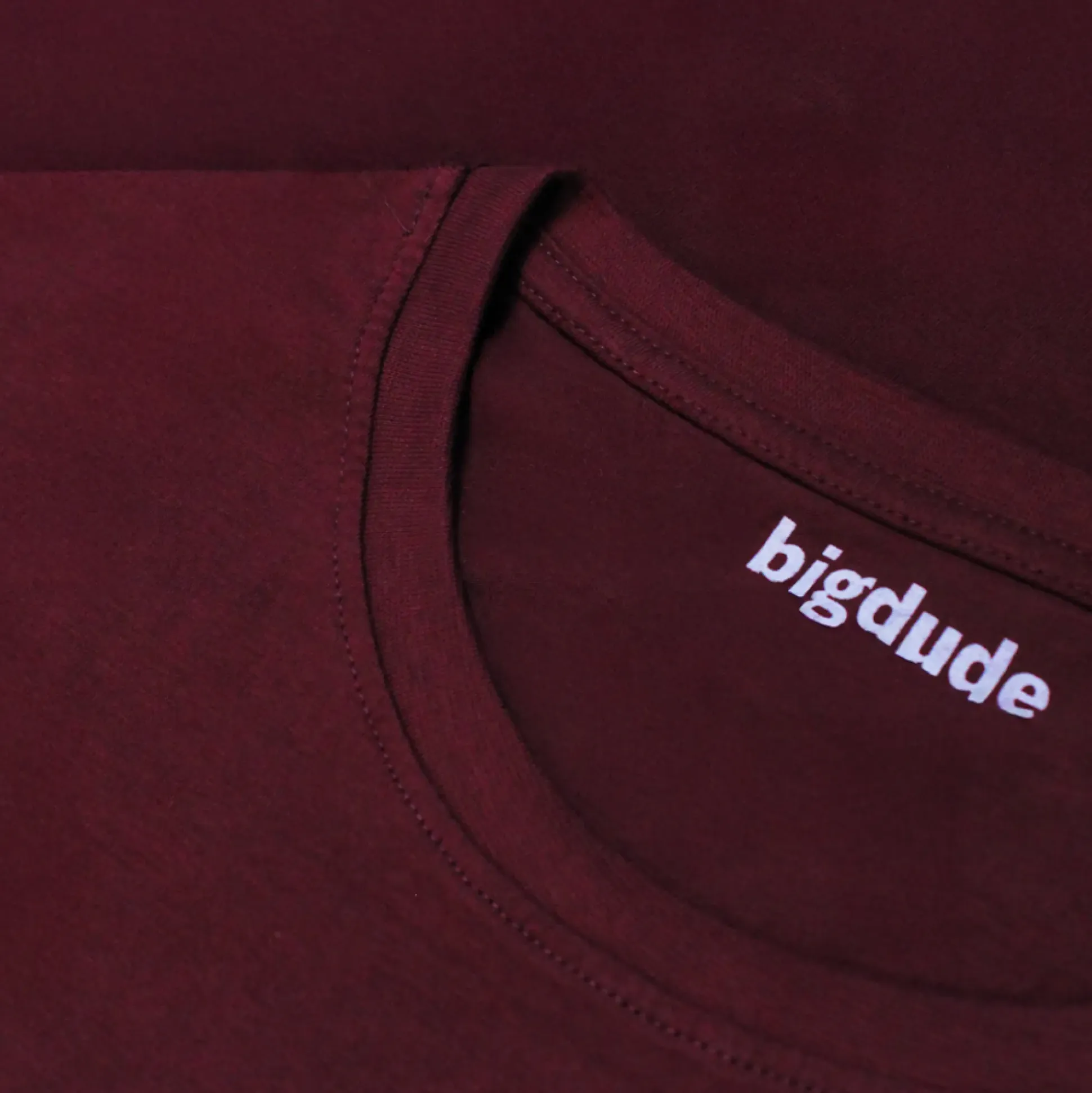 Bigdude Plain Crew Neck T-Shirt Burgundy