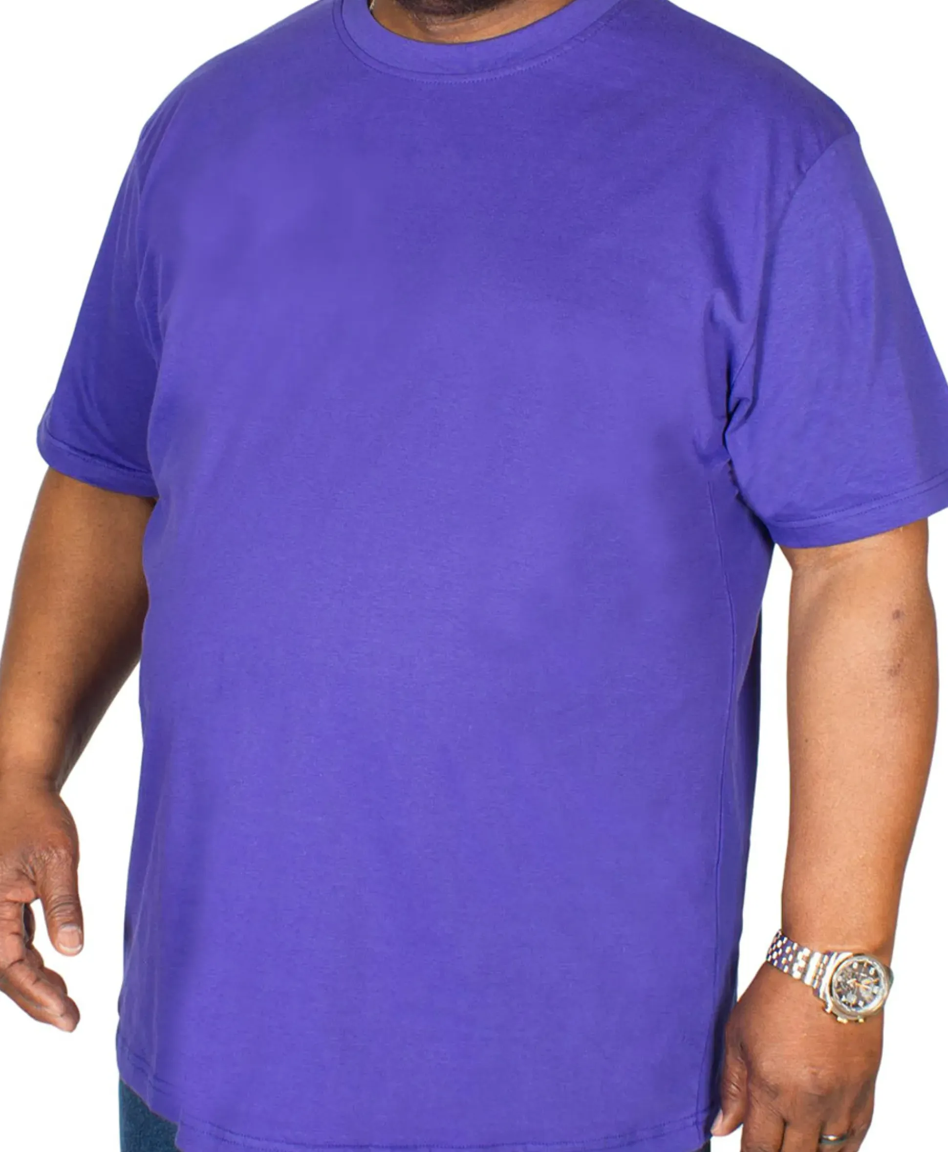 Bigdude Plain Crew Neck T-Shirt Violet