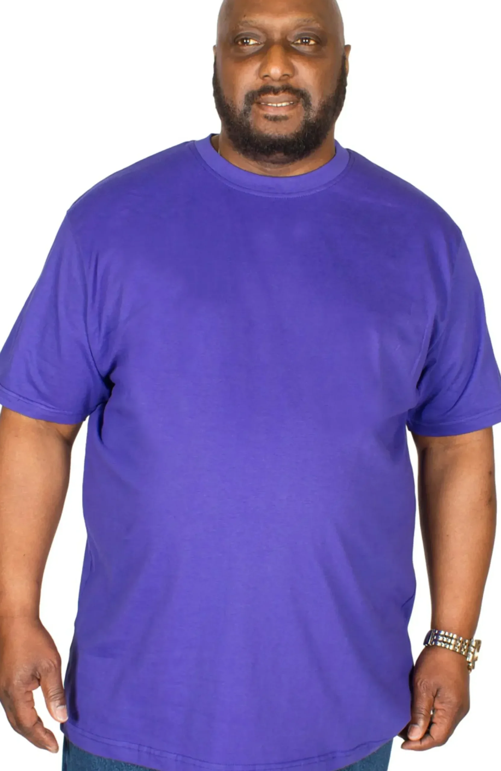Bigdude Plain Crew Neck T-Shirt Violet