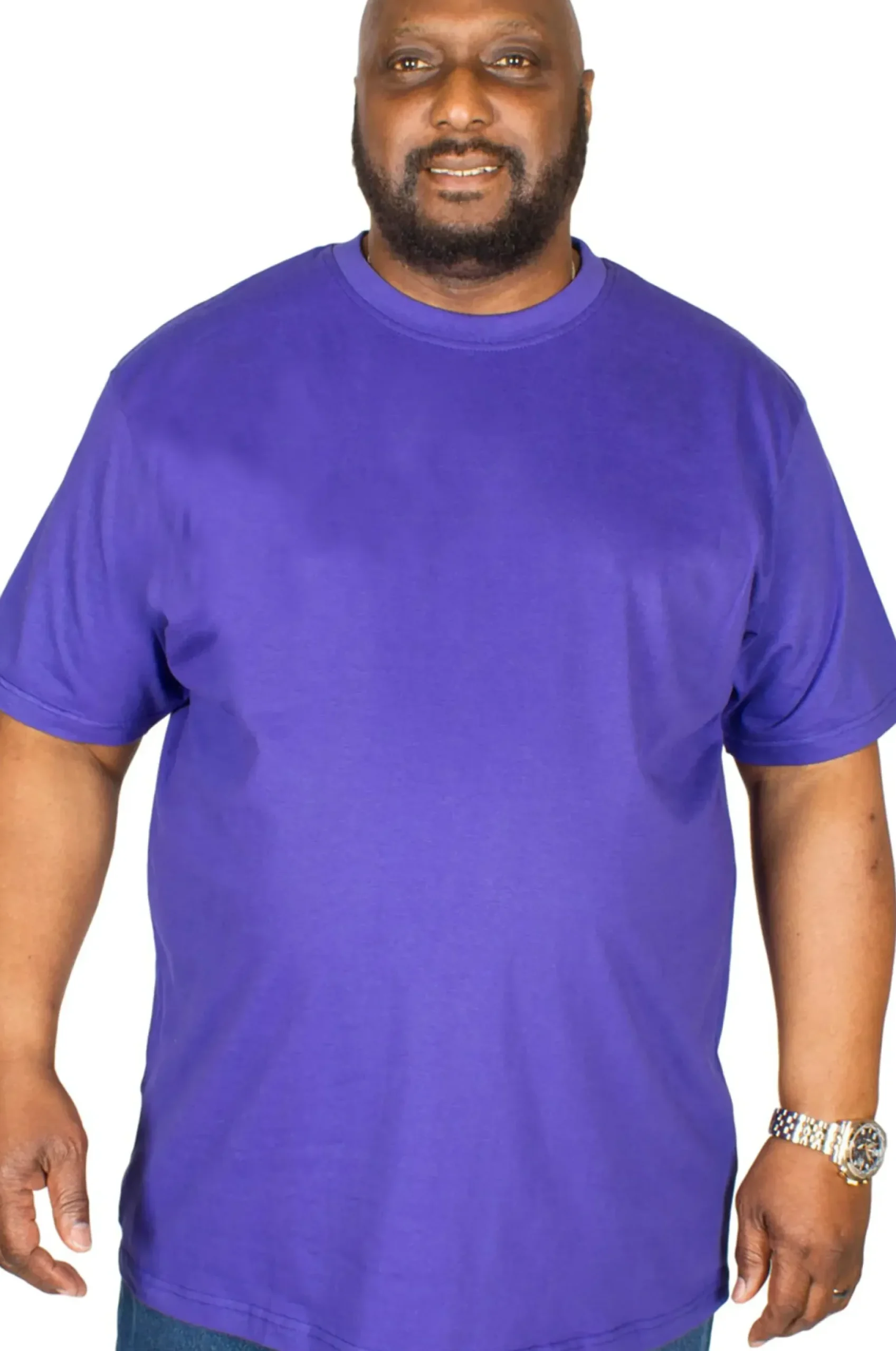 Bigdude Plain Crew Neck T-Shirt Violet