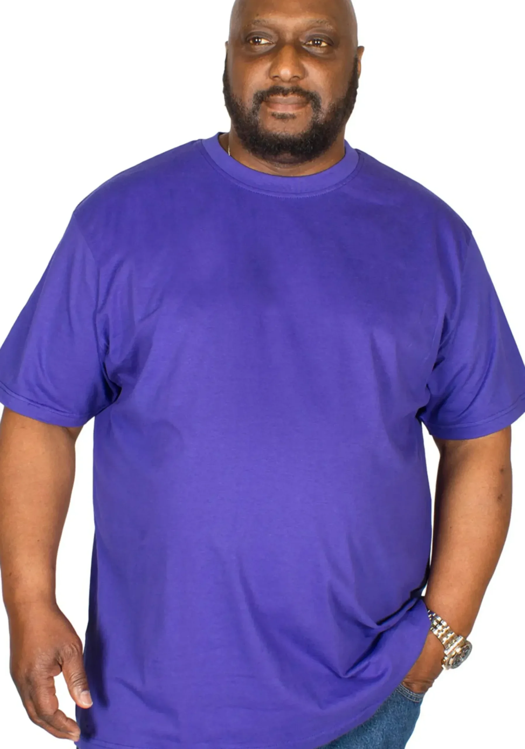 Bigdude Plain Crew Neck T-Shirt Violet