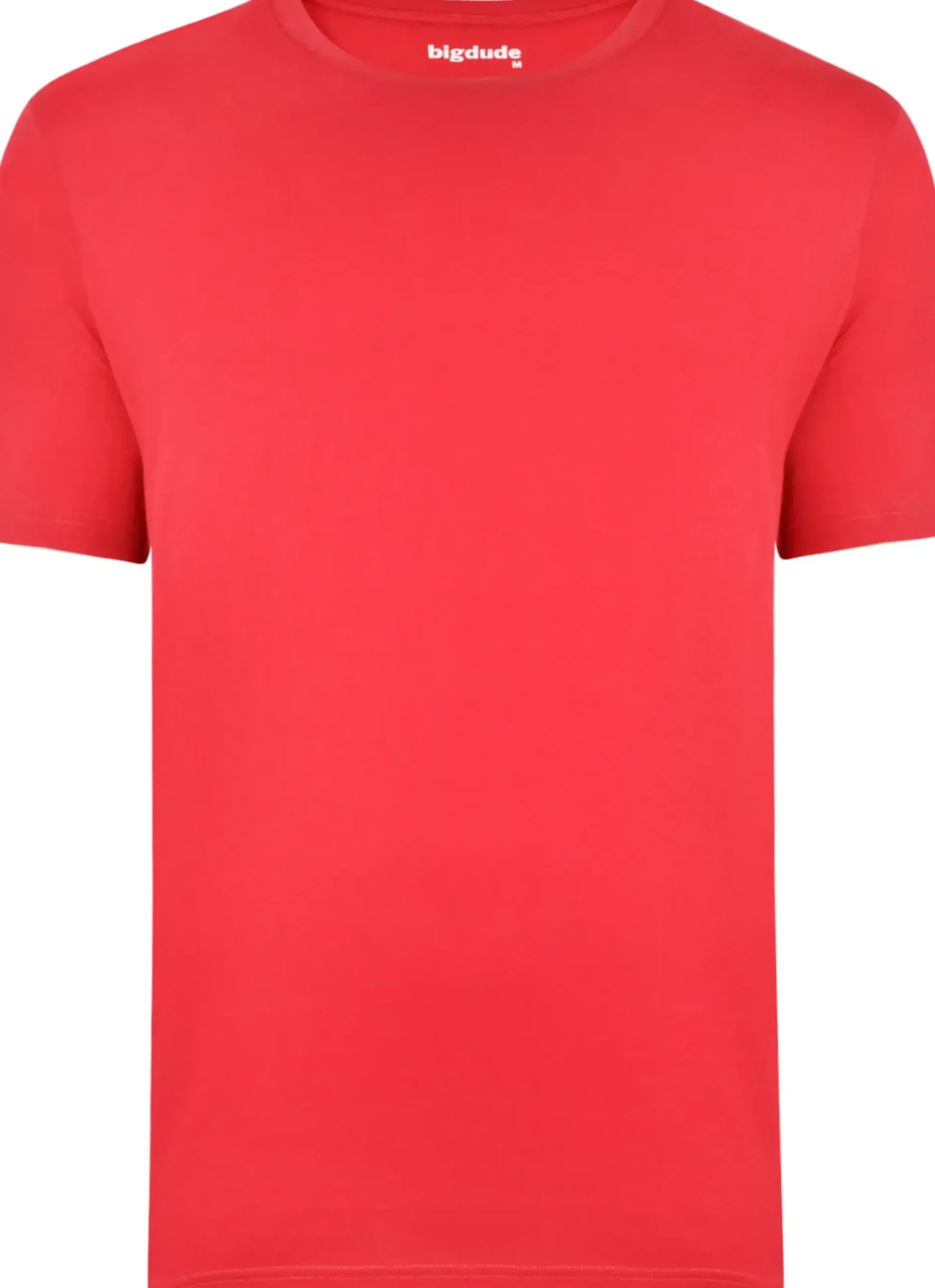 Bigdude Plain Crew Neck T-Shirt Red Space Cherry Tall