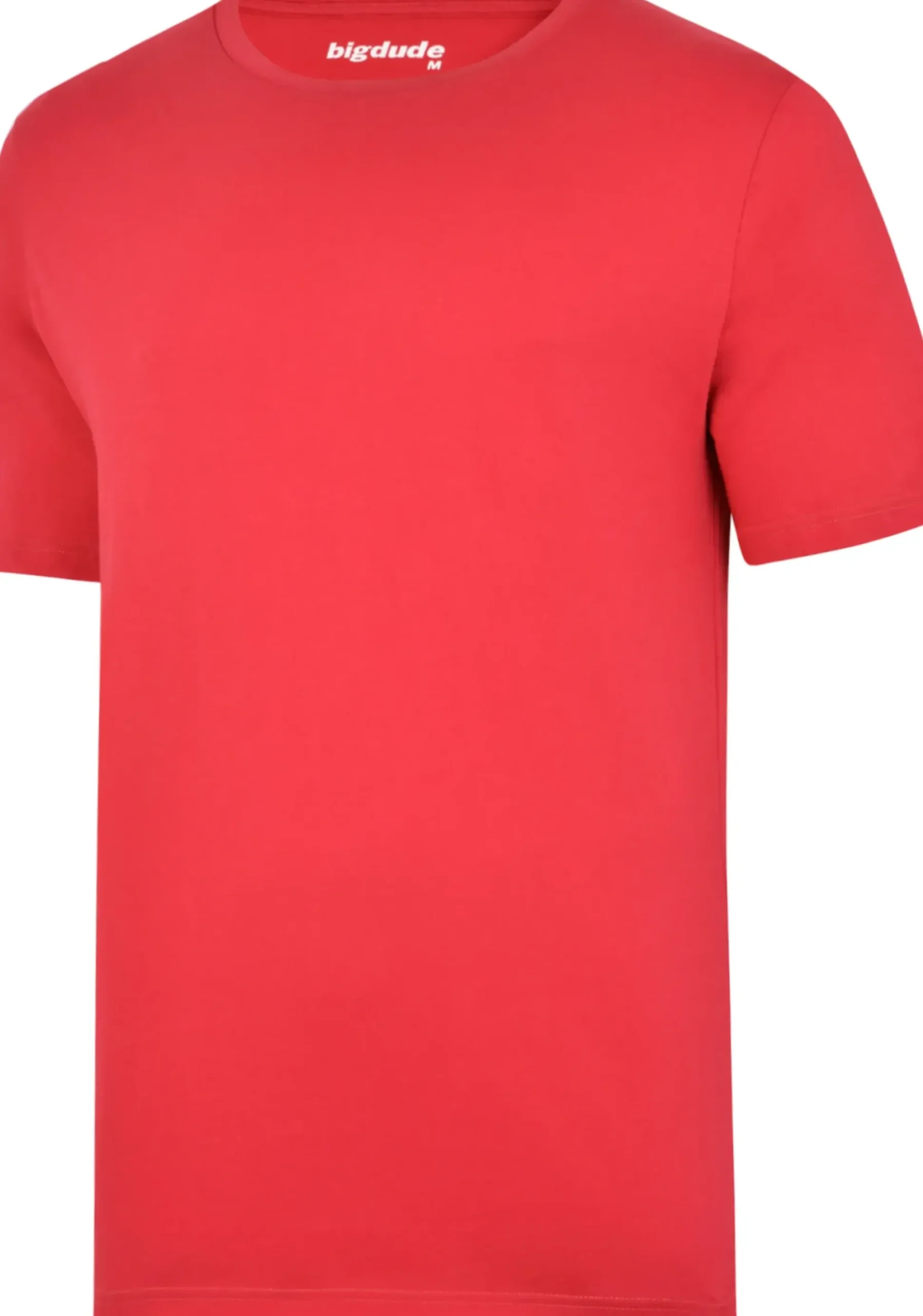 Bigdude Plain Crew Neck T-Shirt Red Space Cherry Tall