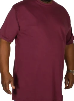 Bigdude Plain Crew Neck T-Shirt Burgundy Tall