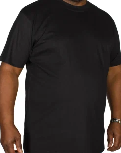 Bigdude Plain Crew Neck T-Shirt Black Tall