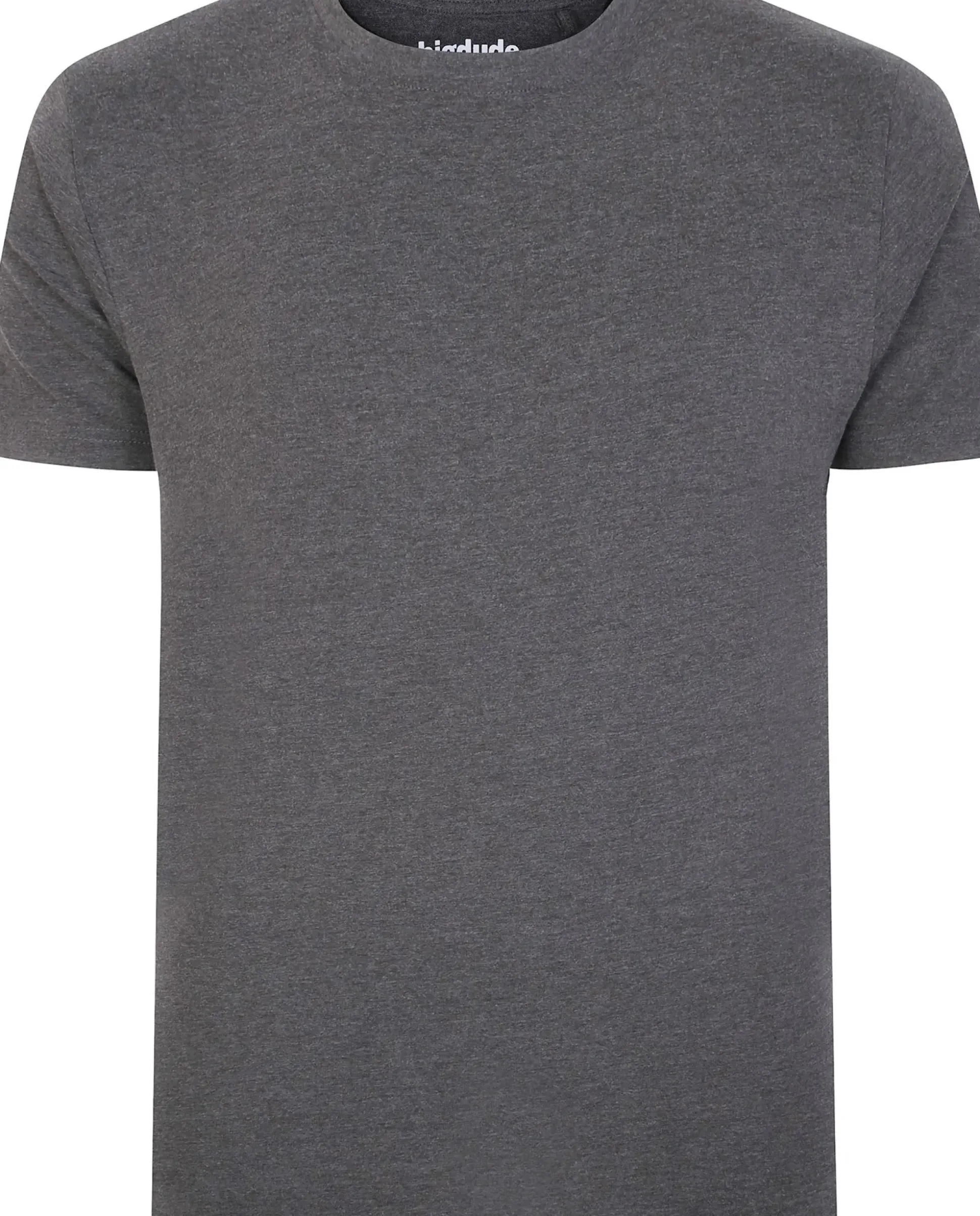 Bigdude Plain Crew Neck T-Shirt Charcoal