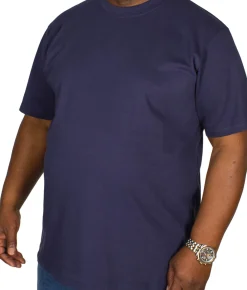 Bigdude Plain Crew Neck T-Shirt Navy