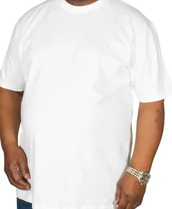 Bigdude Plain Crew Neck T-Shirt White Tall