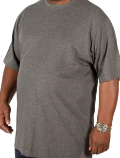 Bigdude Plain Crew Neck T-Shirt Charcoal Tall