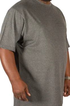 Bigdude Plain Crew Neck T-Shirt Charcoal Tall