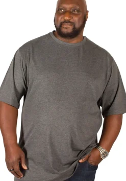 Bigdude Plain Crew Neck T-Shirt Charcoal Tall