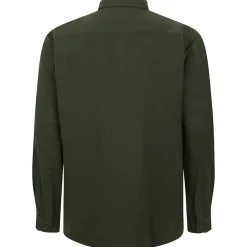 Bigdude Plain Flannel Long Sleeve Shirt Dark Olive