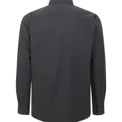 Bigdude Plain Flannel Long Sleeve Shirt Charcoal