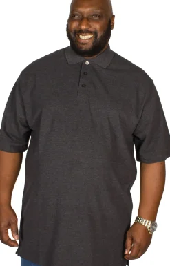 Bigdude Plain Polo Shirt Charcoal Tall