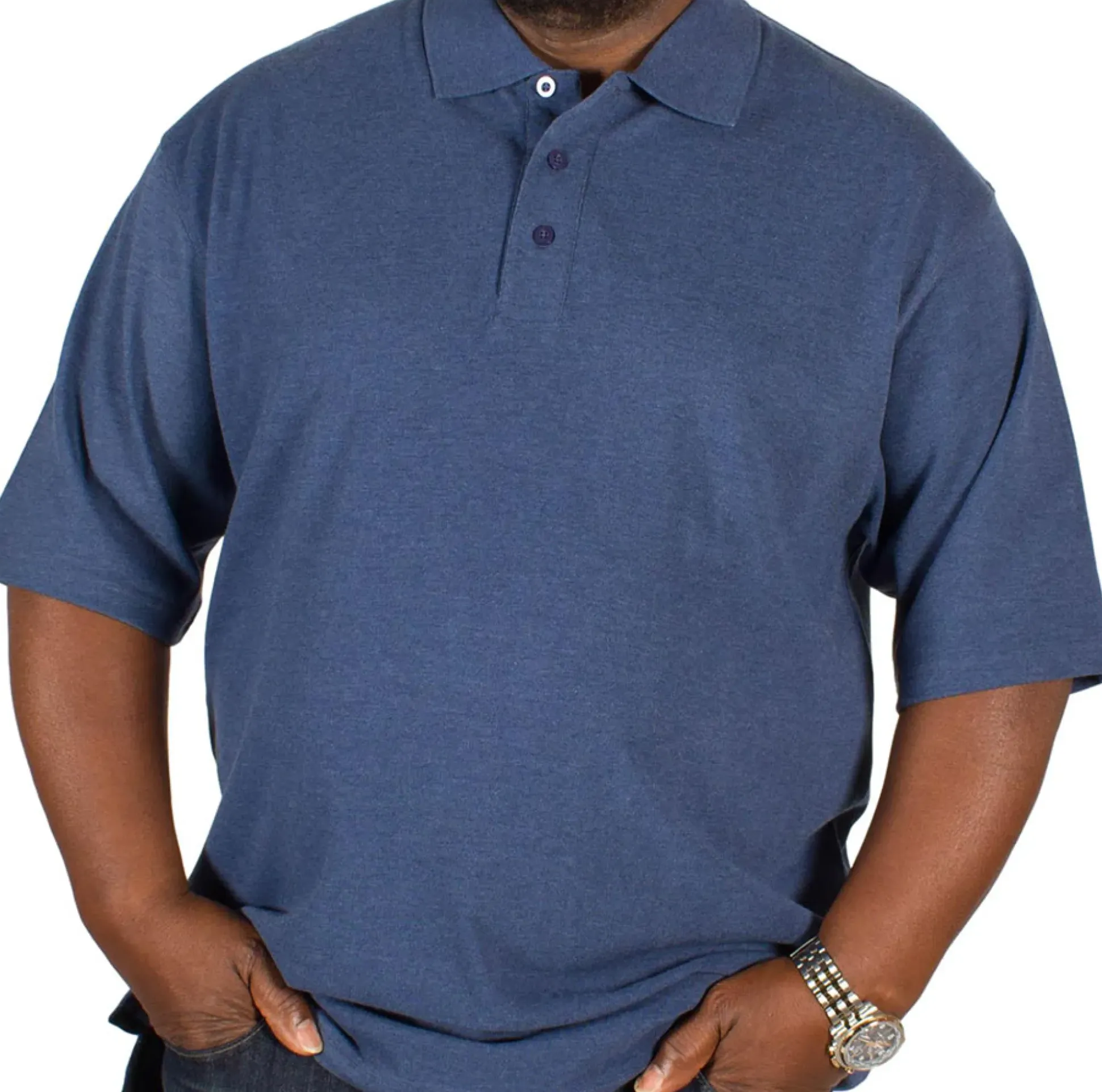 Bigdude Plain Polo Shirt Denim