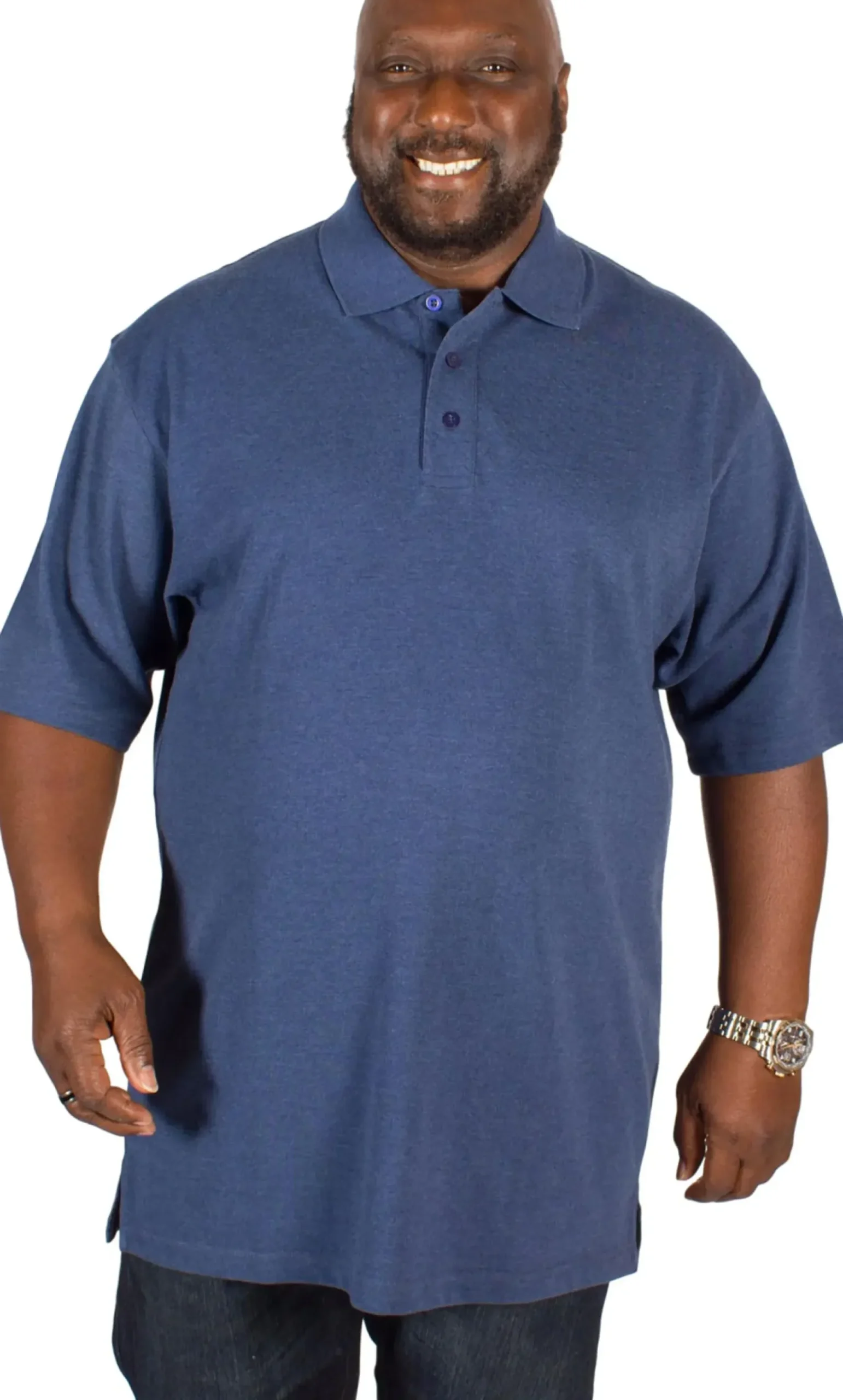 Bigdude Plain Polo Shirt Denim