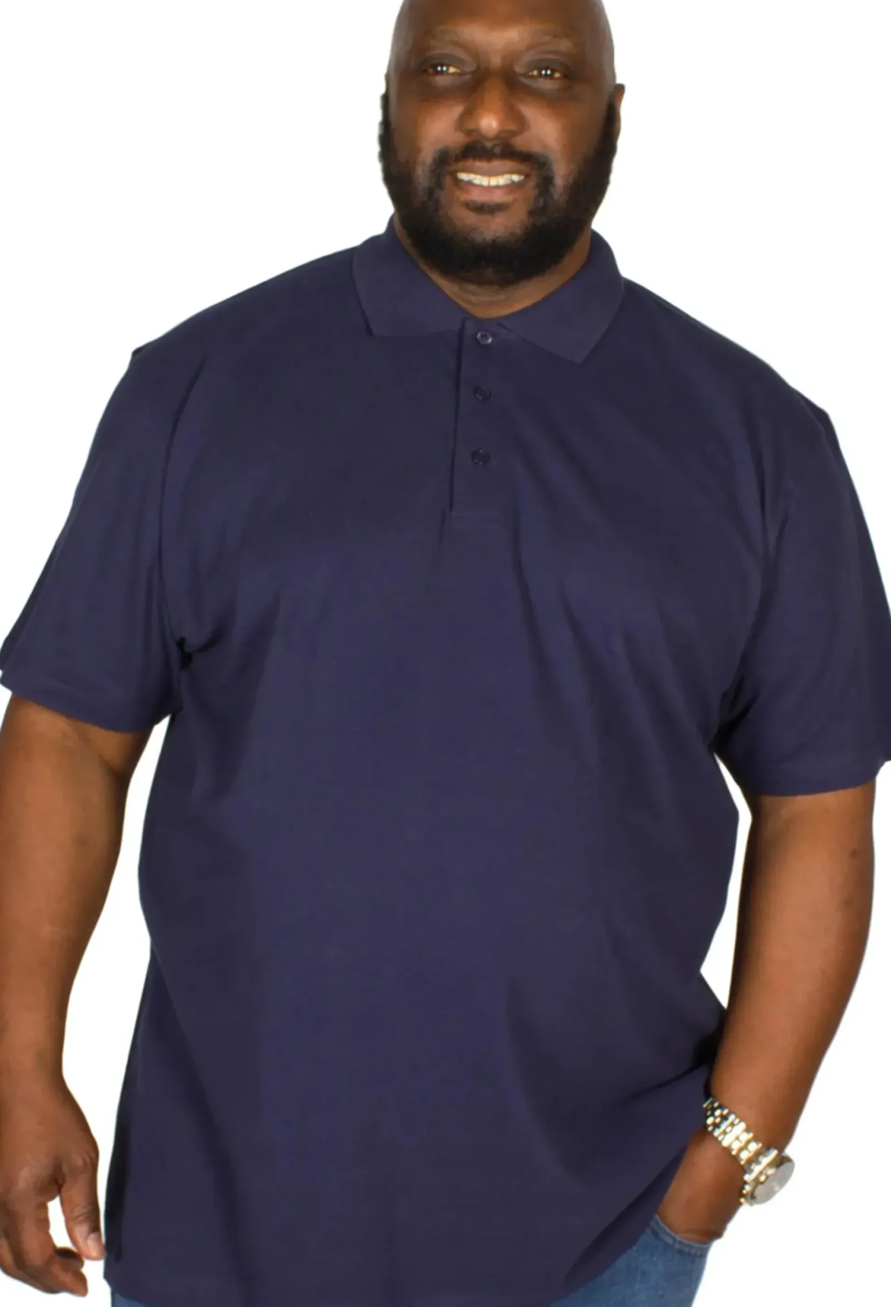 Bigdude Plain Polo Shirt Navy Tall