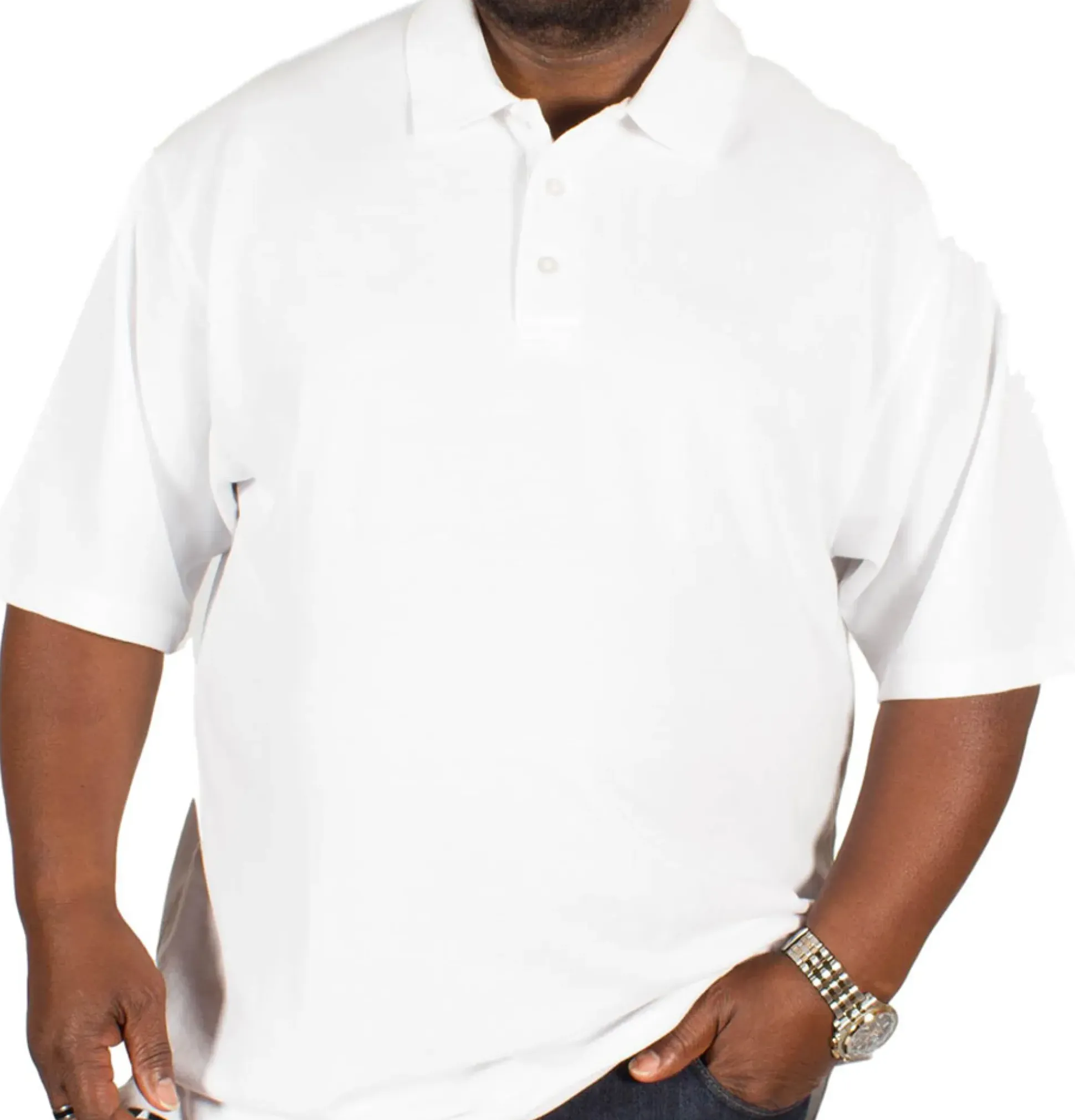 Bigdude Plain Polo Shirt White Tall