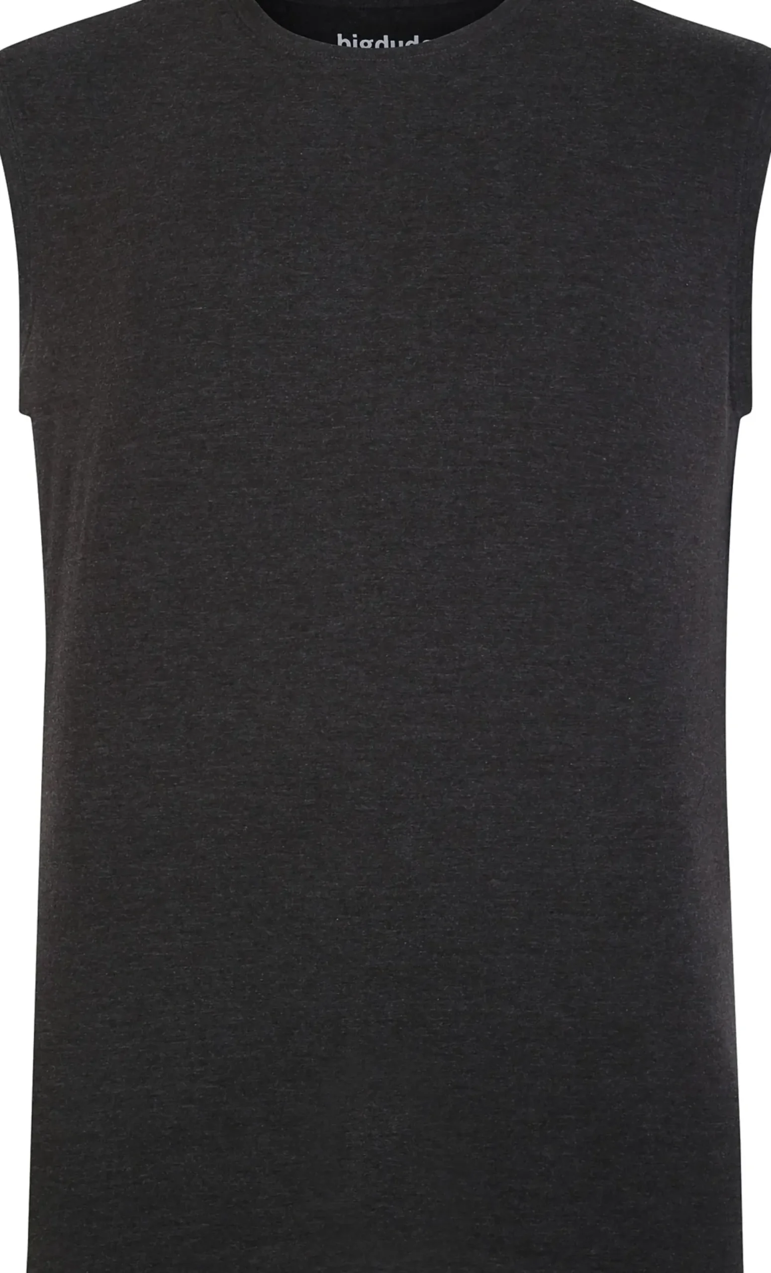 Bigdude Plain Sleeveless T-Shirt Charcoal