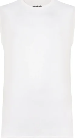 Bigdude Plain Sleeveless T-Shirt White Tall