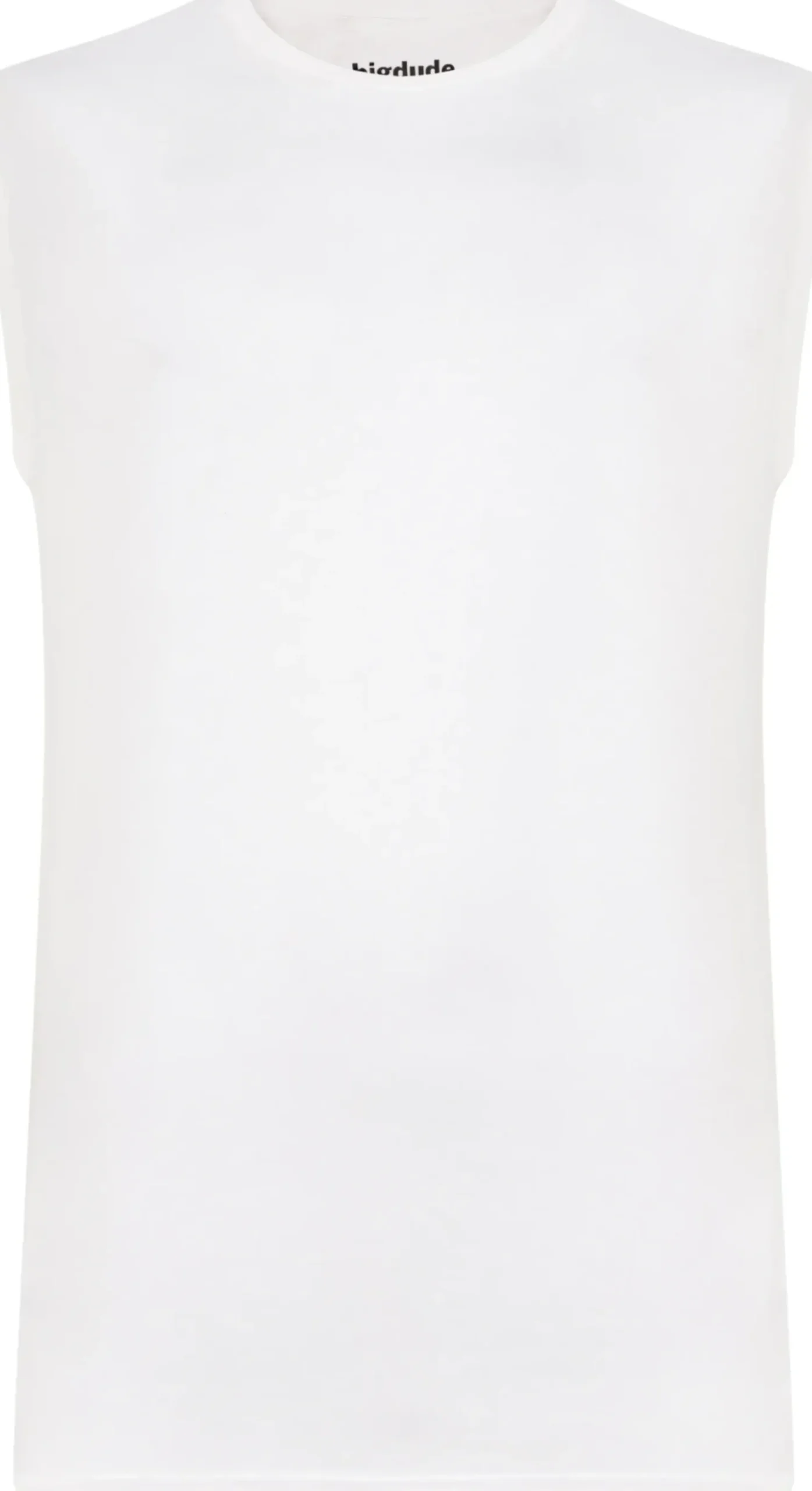 Bigdude Plain Sleeveless T-Shirt White Tall