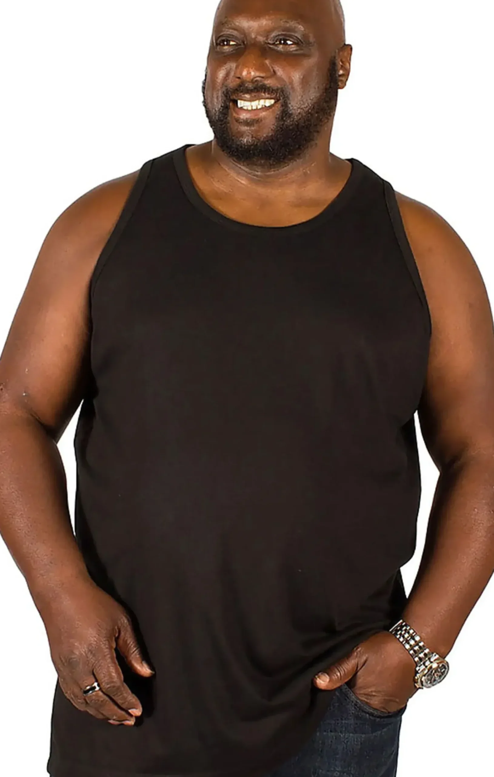 Bigdude Plain Vest Black Tall