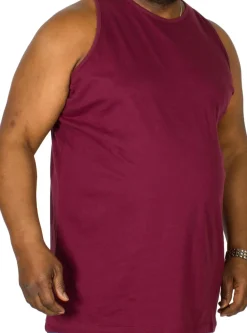 Bigdude Plain Vest Burgundy Tall