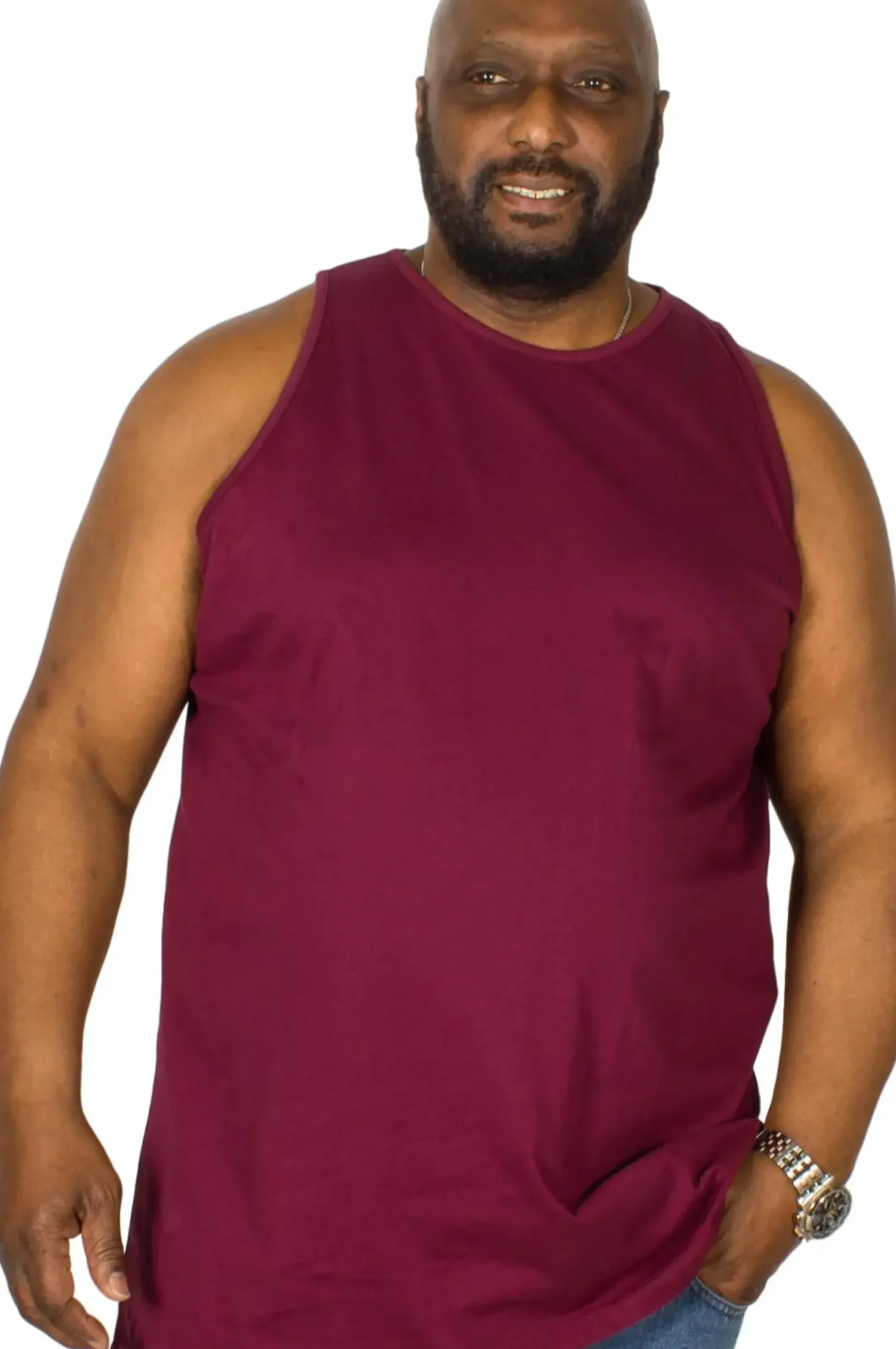Bigdude Plain Vest Burgundy Tall