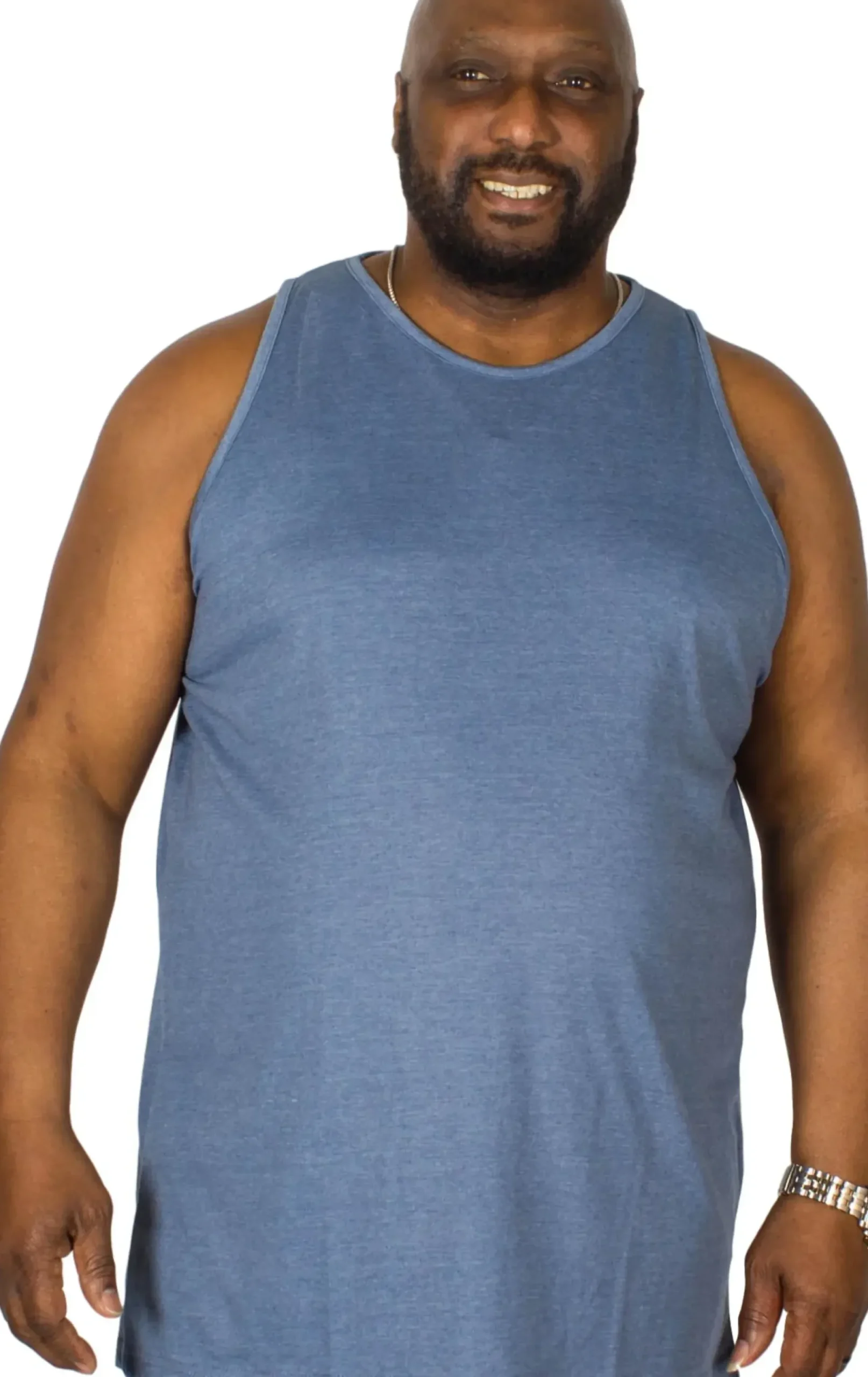 Bigdude Plain Vest Denim Marl Tall