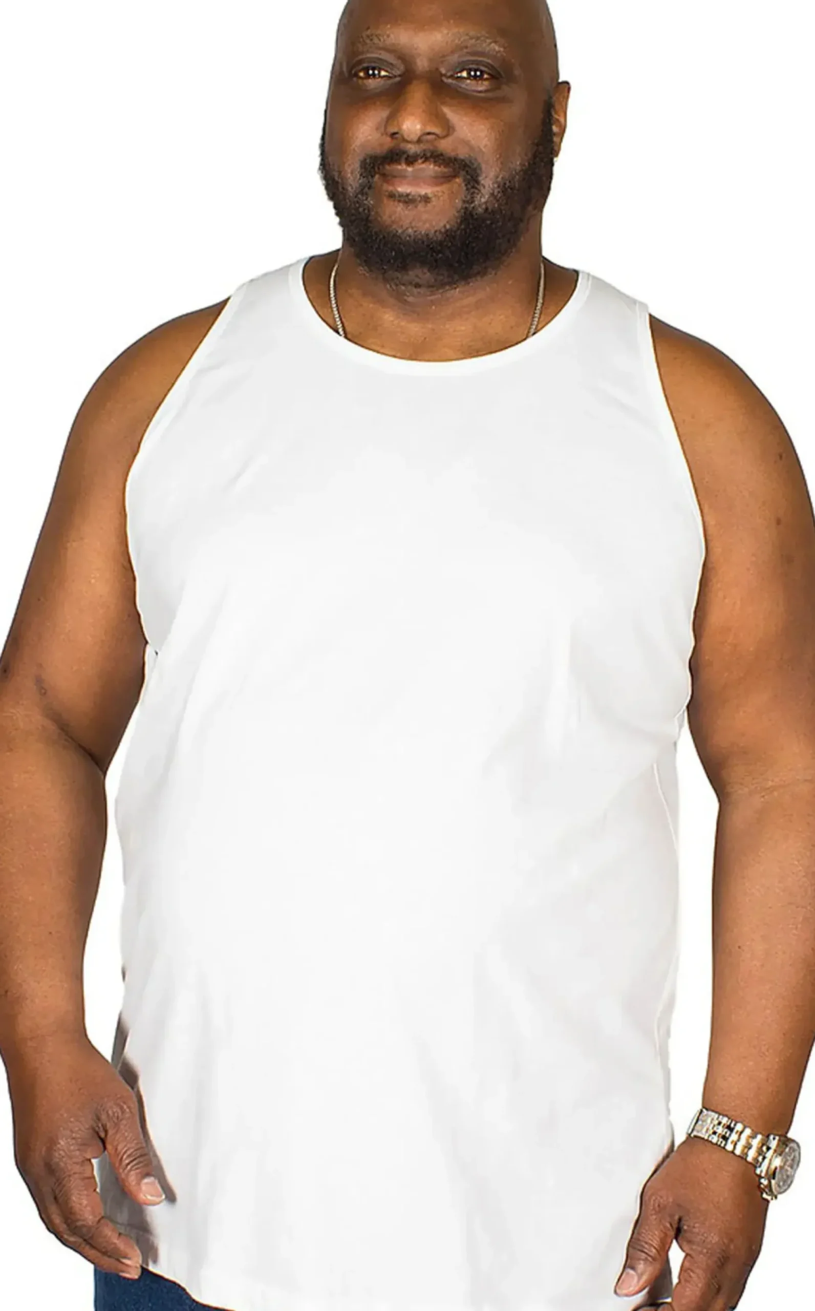 Bigdude Plain Vest White Tall