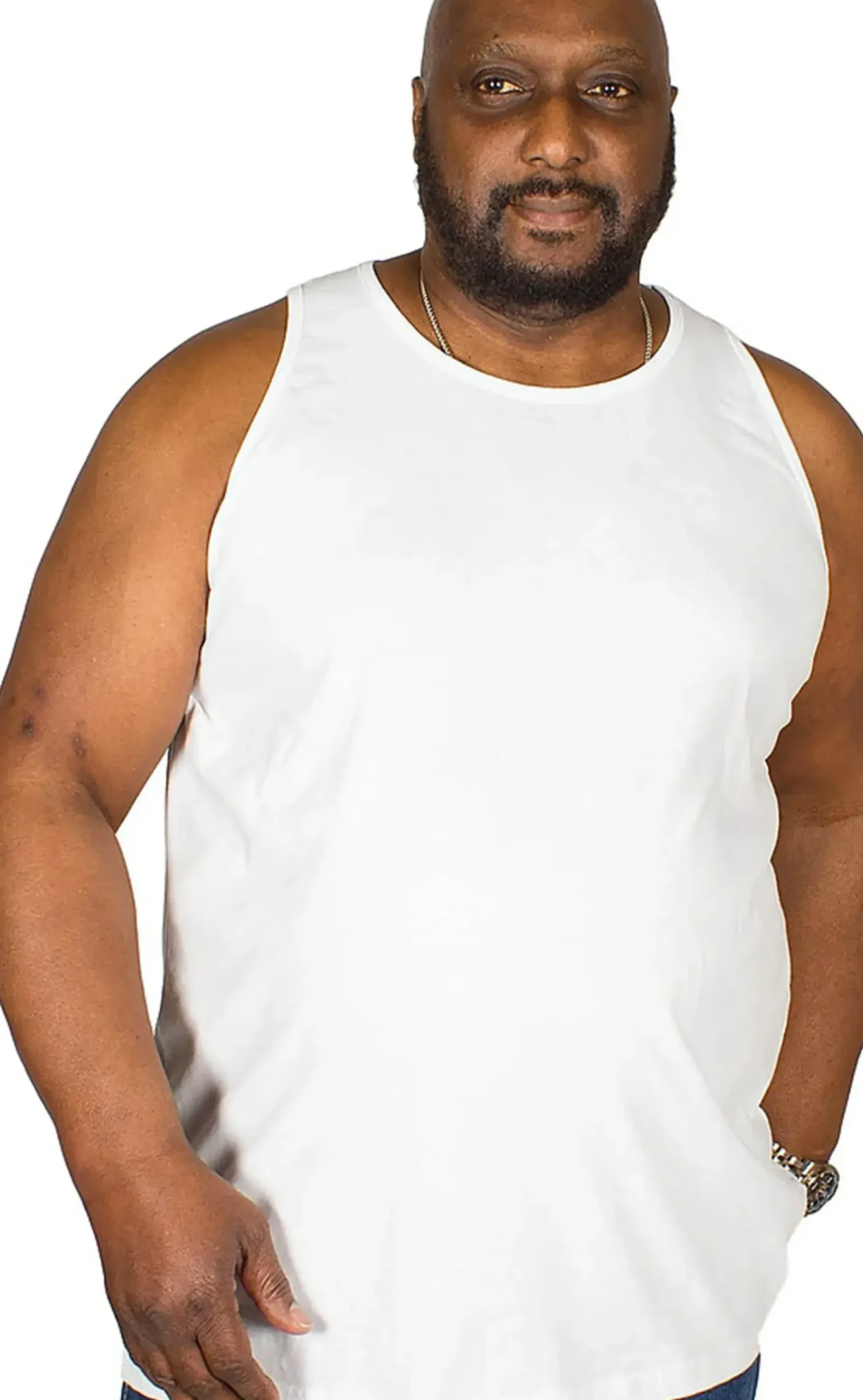 Bigdude Plain Vest White Tall