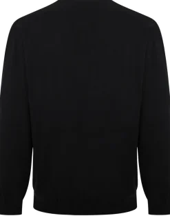 Bigdude Plain V-Neck Knitted Cardigan Black