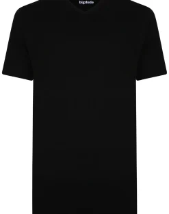 Bigdude Plain V-Neck T-Shirt Black