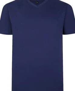Bigdude Plain V-Neck T-Shirt Navy