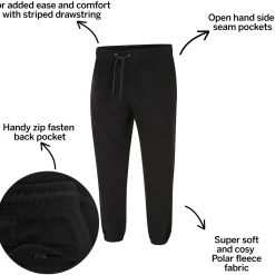 Bigdude Polar Fleece Joggers Black