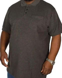 Bigdude Polo Shirt With Pocket Charcoal